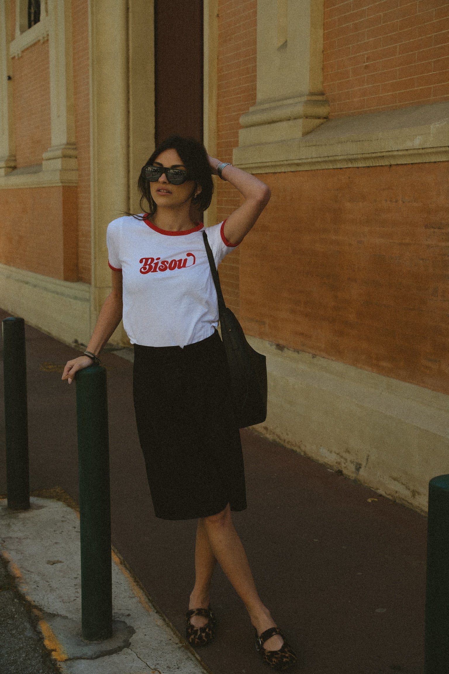 T-shirt à col rond Bisou