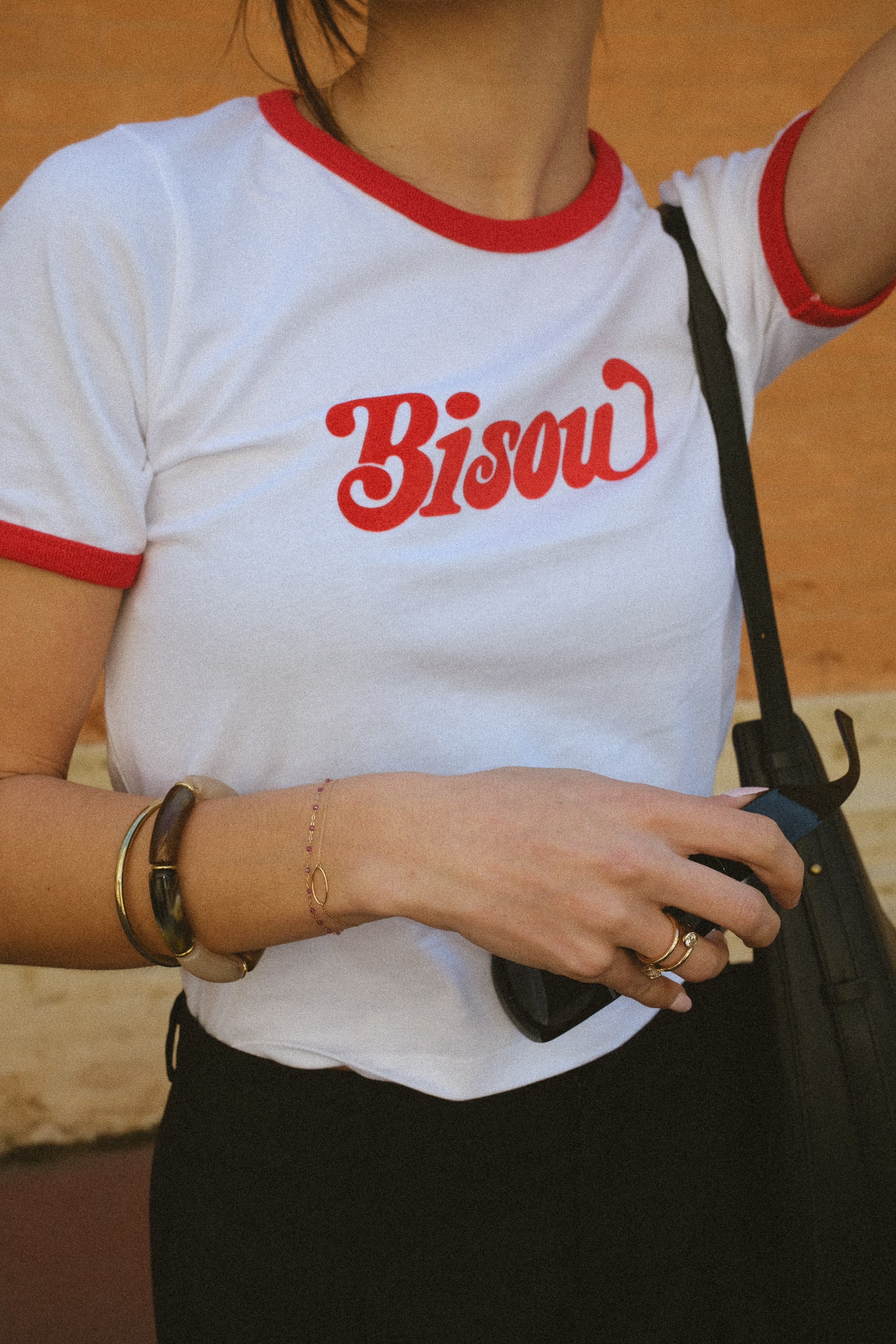 T-shirt à col rond Bisou