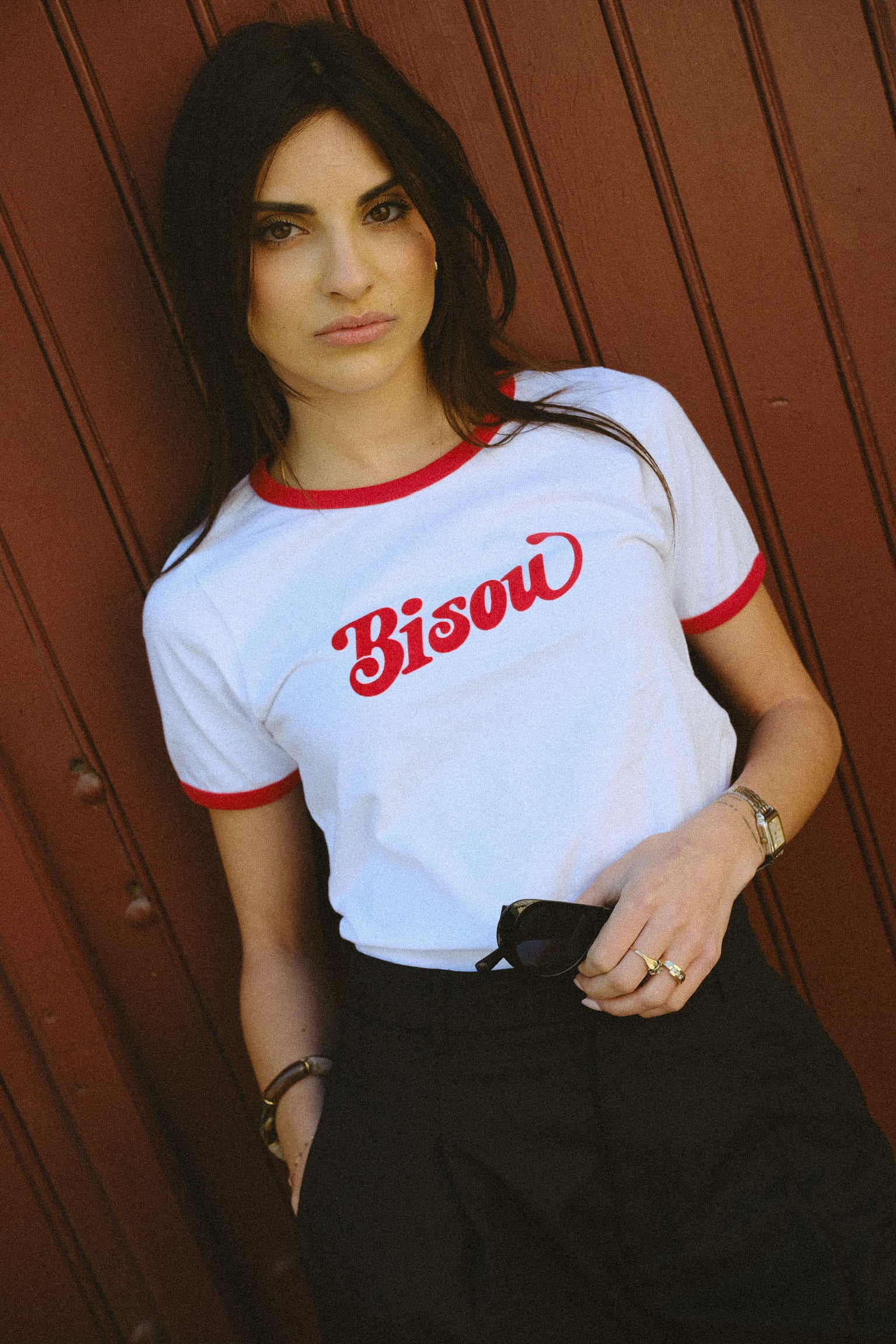 T-shirt à col rond Bisou