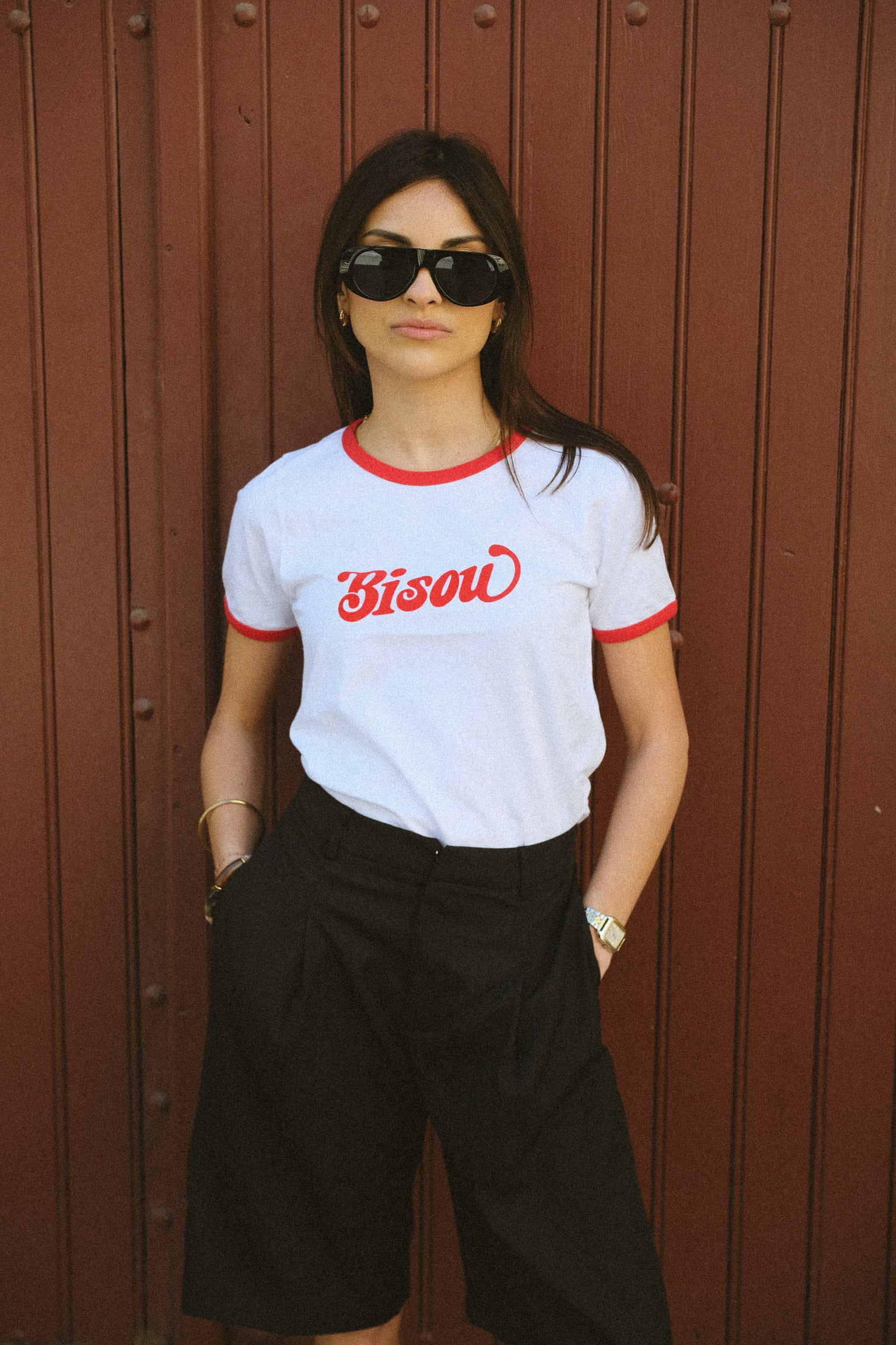 T-shirt à col rond Bisou